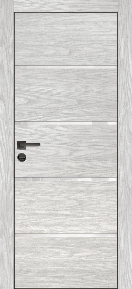 Фото Межкомнатная дверь PX-17 черная кромка с 4-х ст. Дуб скай бежевый