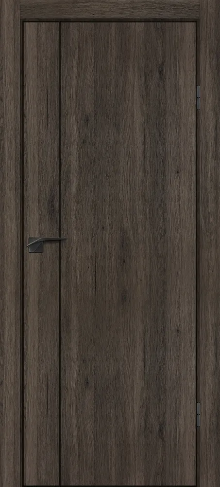 Фото Межкомнатная дверь P-21  черный молдинг PET,  кромка ABS черная c 4-х ст. Дуб темный