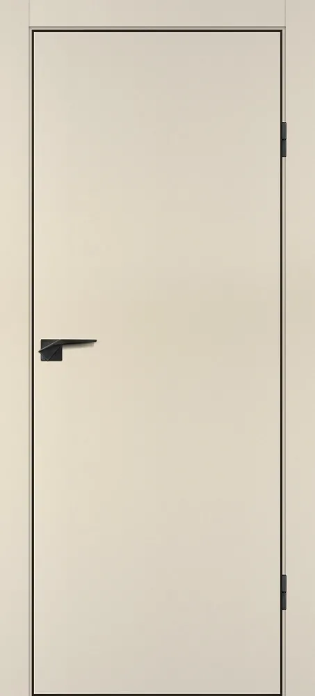 Фото Межкомнатная дверь P-1 кромка ABS черная c 4-х ст. Бежевый матовый