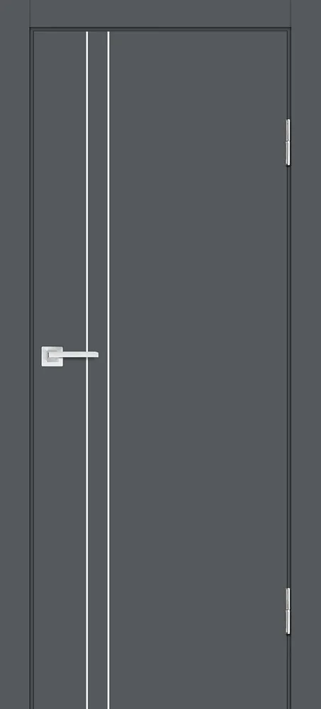 Фото Межкомнатная дверь P-20 AL  молдинг Графит матовый